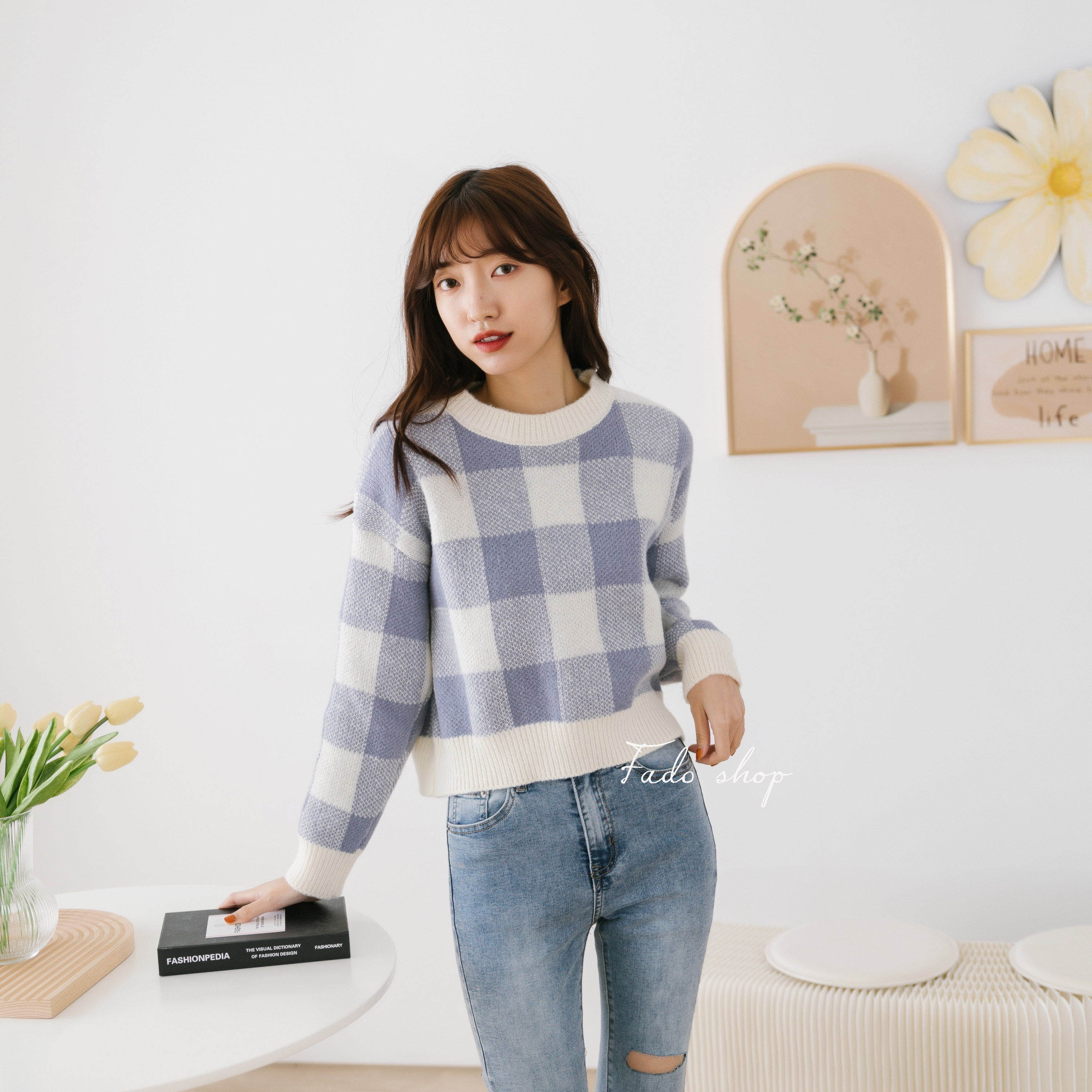 法朵Fado Shop｜棋盤格紋短版衫 011A002 三色
