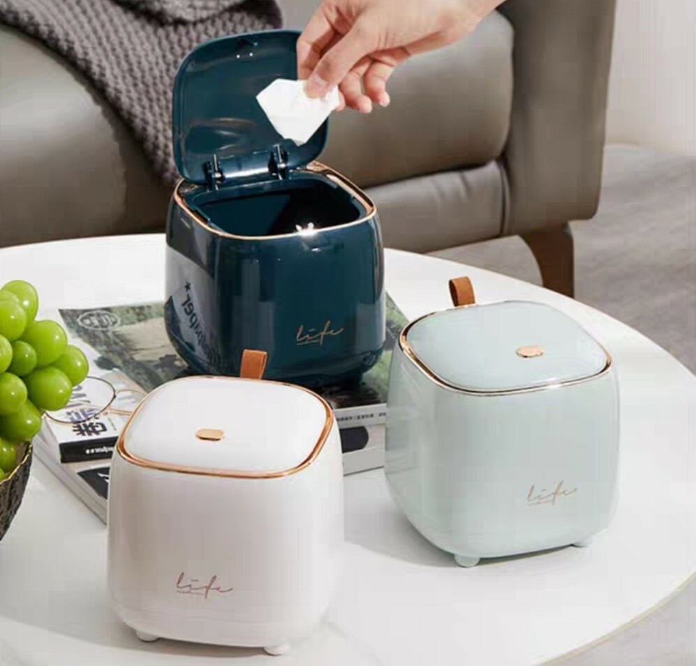 輕奢風家用桌面垃圾桶