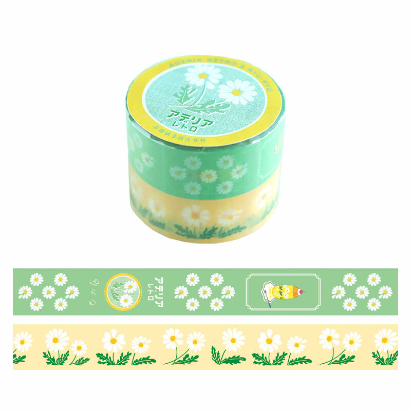 Aderia Retro x Ryu-Ryu 15mm Washi Tape Set－Wild Flower (Japanese Stationery Brand)