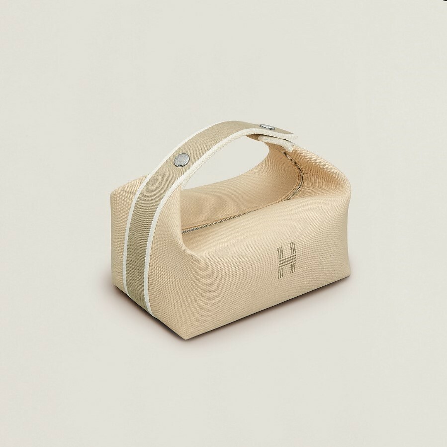 全新HERMES 飯盒包 小碼 01 米白色帆布Bride-a-Brac case, small model #BRAND NEW #香榭站正品