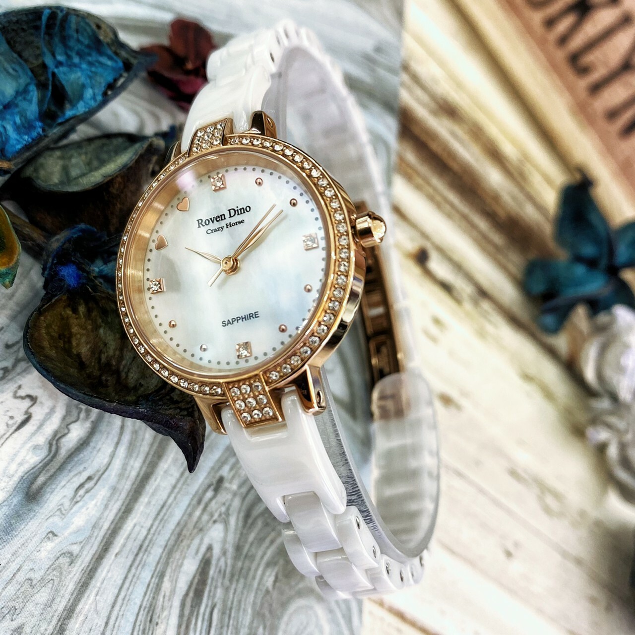 【Roven Dino 羅梵迪諾】晶鑽奢華陶瓷錶 RD6094RG (玫瑰金)/ RD6094G (金)/ RD6094BU (藍) 現代鐘錶