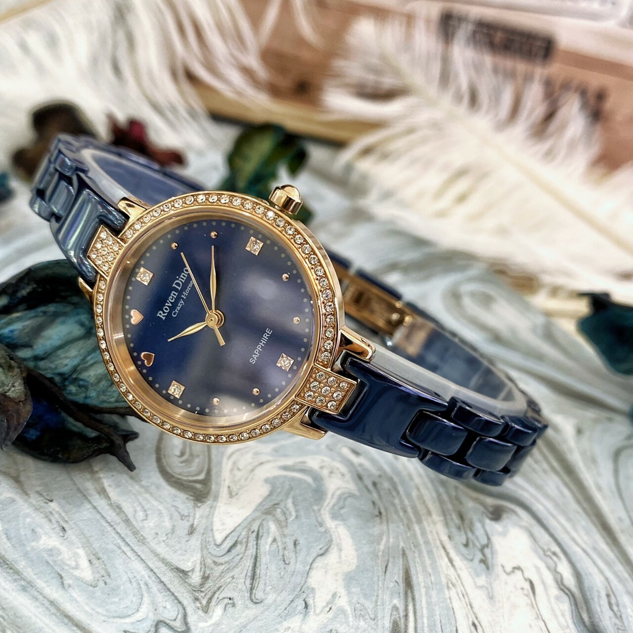 【Roven Dino羅梵迪諾】晶鑽奢華陶瓷錶   RD6094BU (藍)  / RD6094RG(玫瑰金) / RD6094G(金) 28mm 現代鐘錶