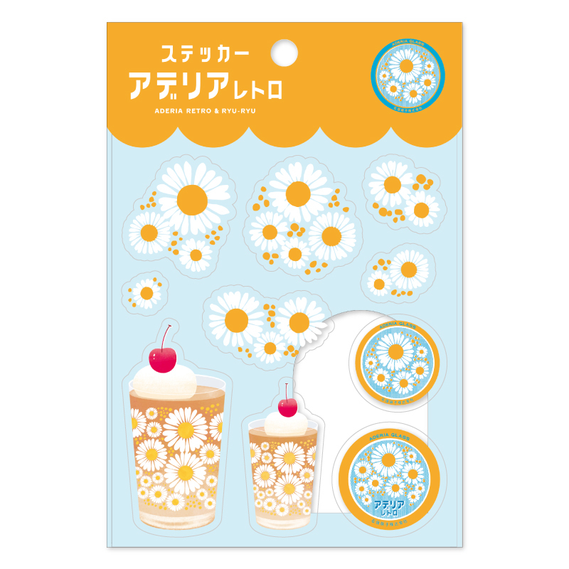 Aderia Retro x Ryu-Ryu PVC Clear Sticker－Flowers in full bloom (Japanese Stationery Brand)