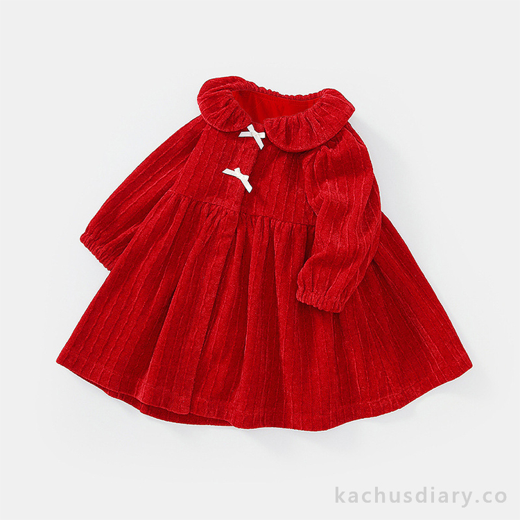 Red corduroy dress