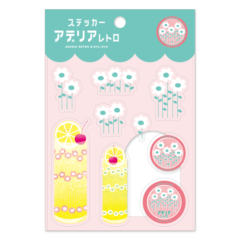 Aderia Retro x Ryu-Ryu PVC Clear Sticker－Rhapsody (Japanese Stationery Brand)