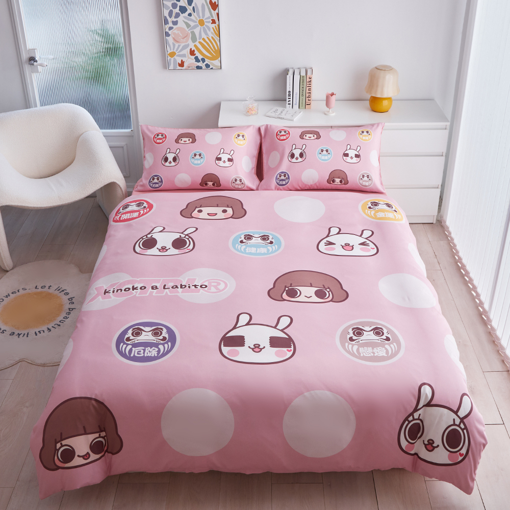 香菇妹五色達摩四件套床包組-雙人