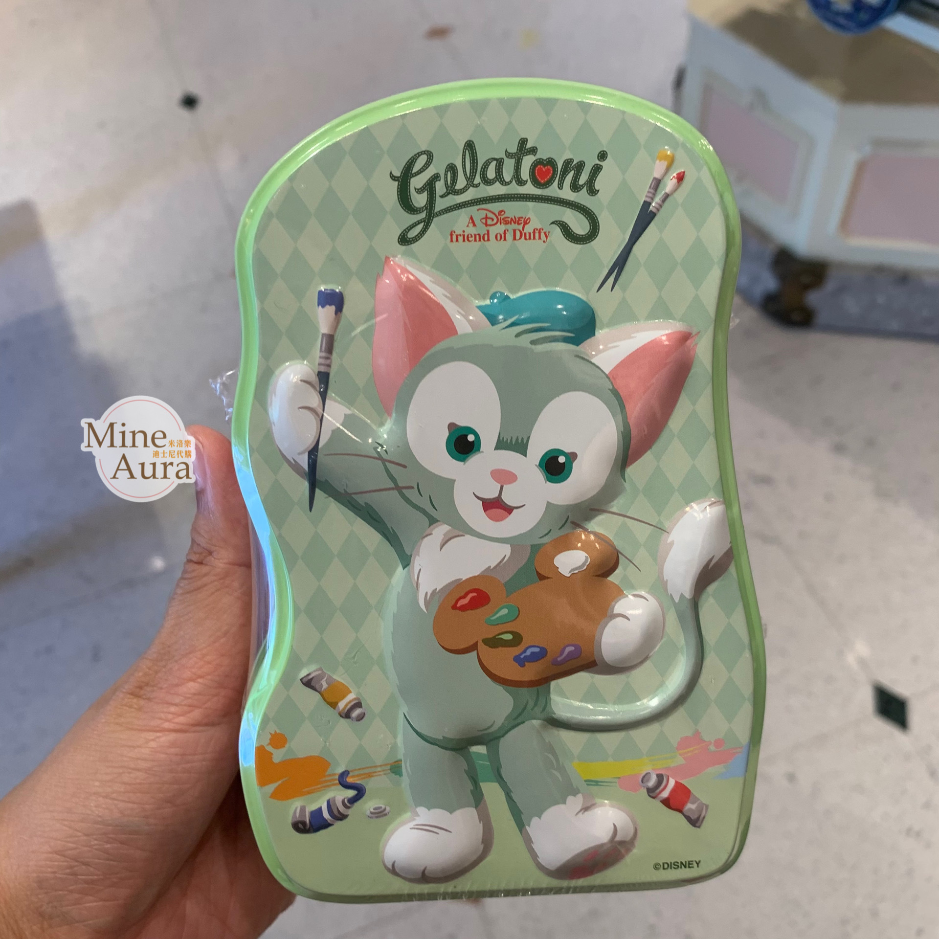 傑拉托尼 畫家貓 Gelatoni 曲奇餅 餅乾 造型 鐵盒 -香港迪士尼樂園