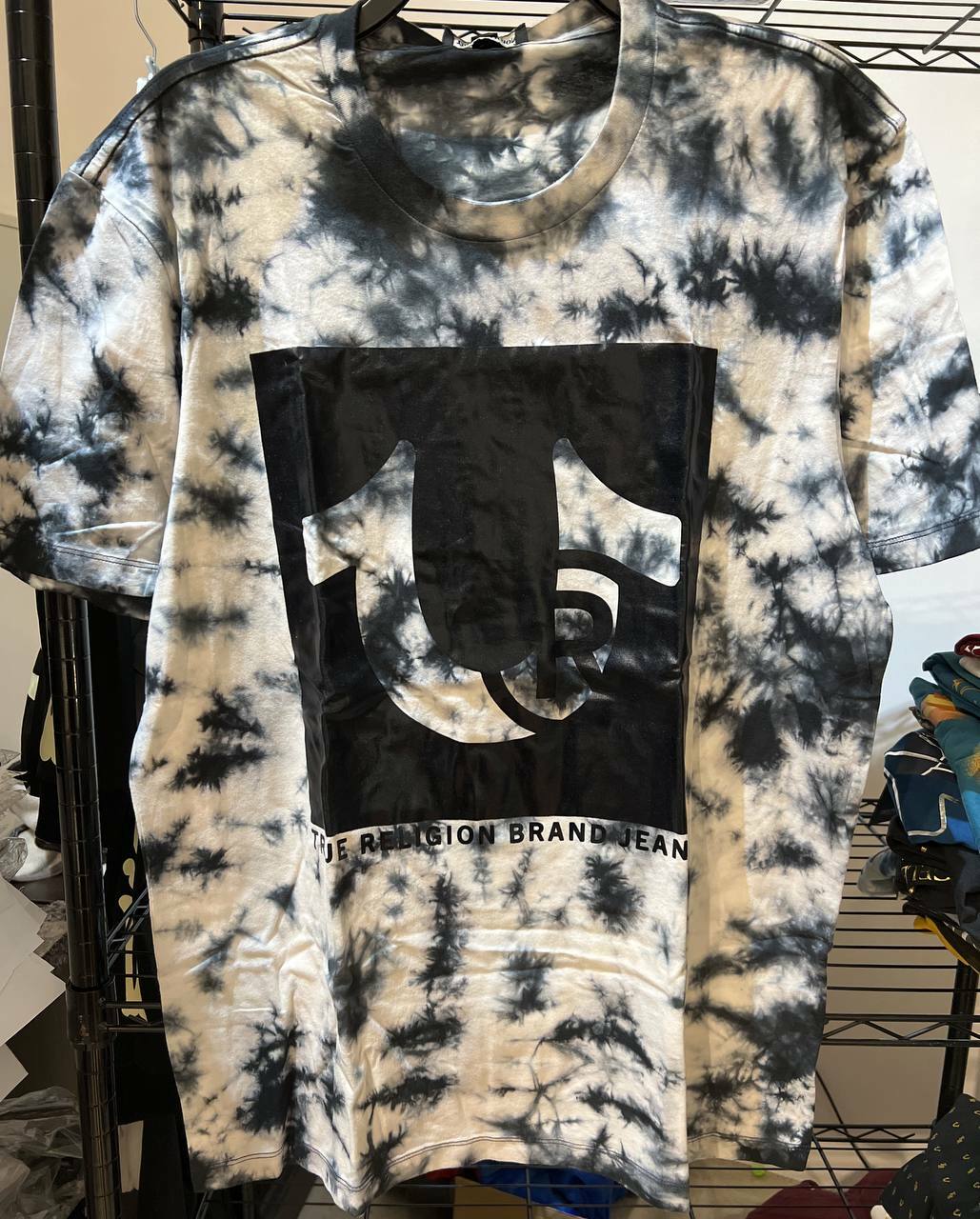 [S] TRUE RELIGION TIE DYE CRINKLE FOIL GRAPHIC,NIGHT SKY TIE DYE, 105594-NIGHT SKY TIE DYE [FINAL SALE]  (STR72)