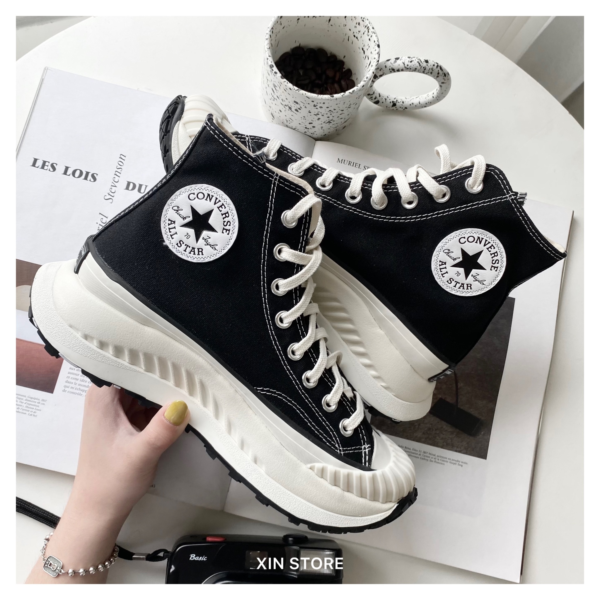 Converse Chuck 70 AT-CX Hi 帆布鞋高筒厚底增高輕量情侶鞋黑