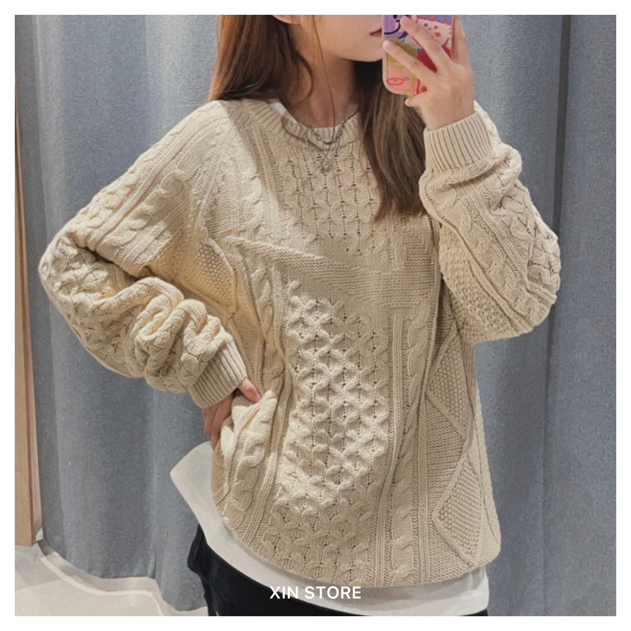 Nike NL Cable Knit Sweater LS 針織毛衣大勾奶茶