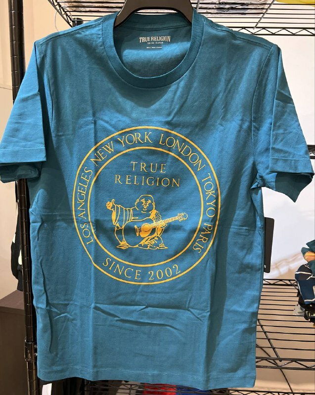 [S] TRUE RELIGION SS STAMP BUDDHA TEES,BLUE CORAL, 105126-BLUE CORAL, [FINAL SALE]  (STR58)