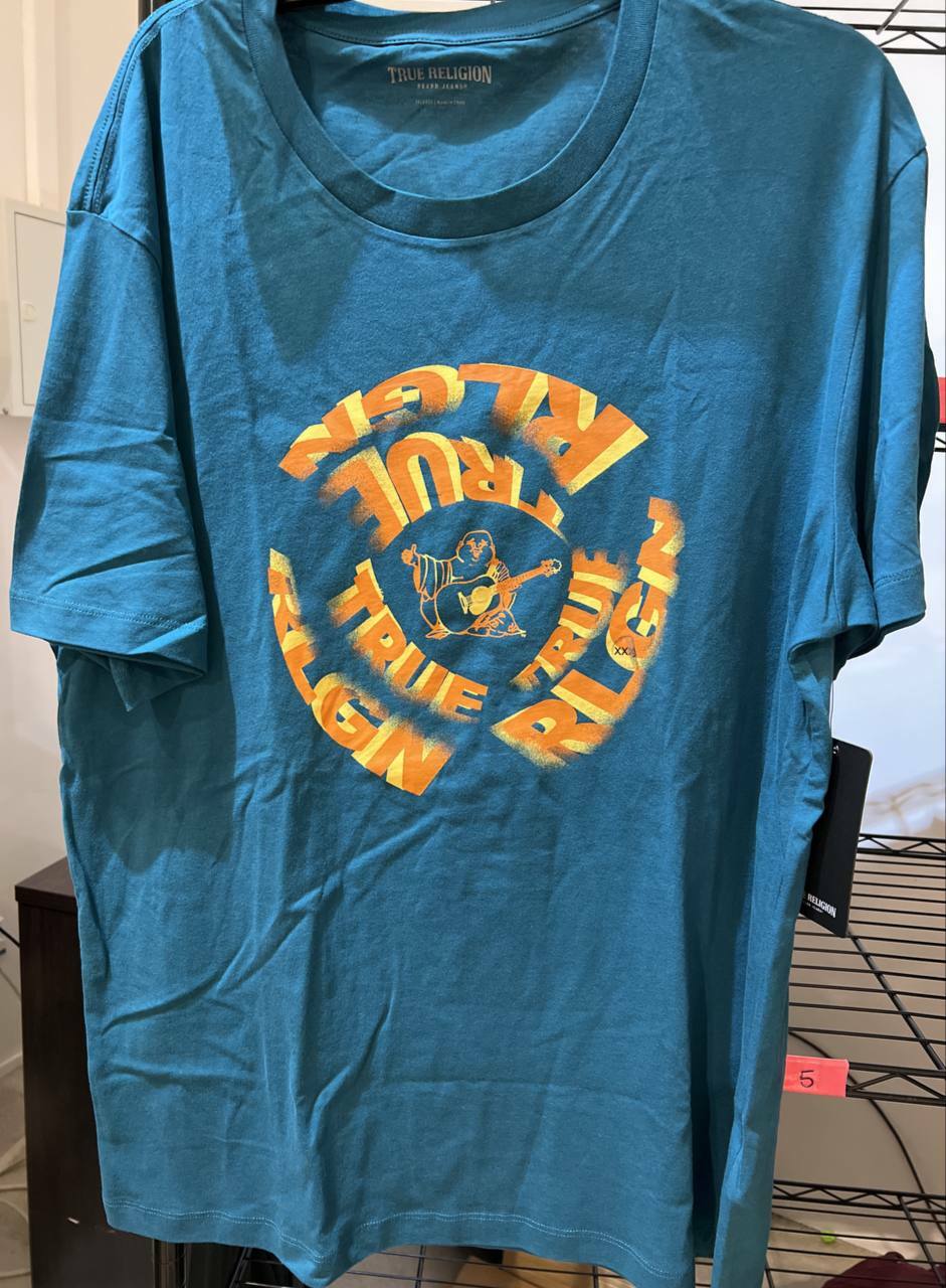 [S] TRUE RELIGION SS SWIRL TR BUDDHA,BLUE CORAL, 105130-BLUE CORAL, FINAL SALE (STR75)