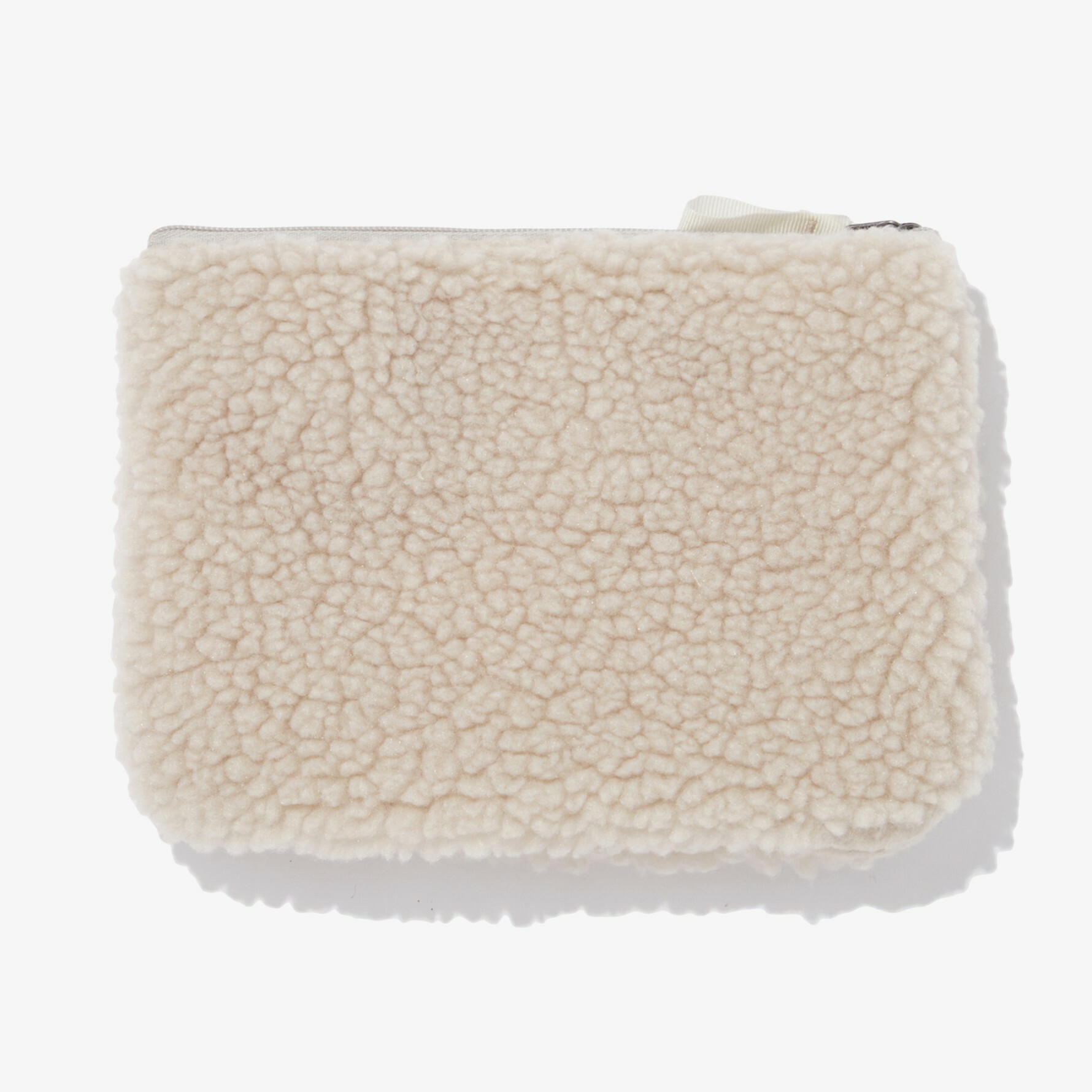 THE NORTH FACE FLEECE POUCH SQUARE 毛絨絨 拉鍊 迷你小包 奶油 NN2PN91B