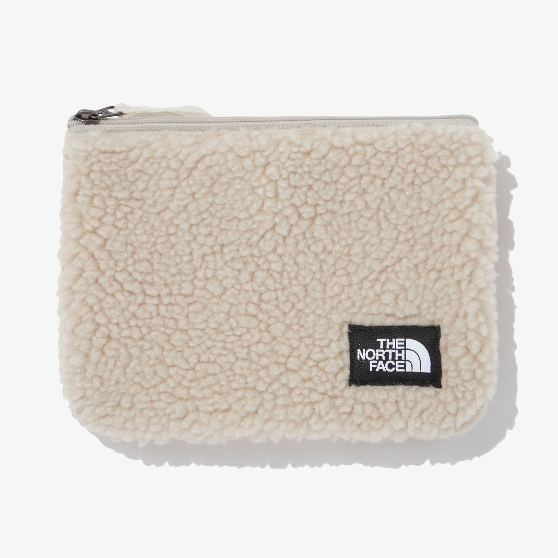 THE NORTH FACE FLEECE POUCH SQUARE 毛絨絨 拉鍊 迷你小包 奶油 NN2PN91B