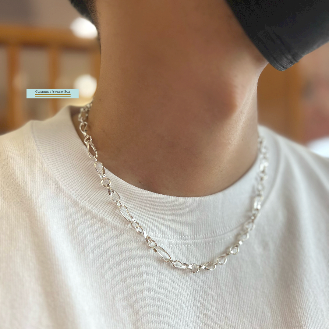 990銀 純手工Twist 項鍊