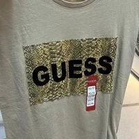 [S] GUESS SAND TAN ISABELLE CN SS TEE,M, 7624302064176 [FINAL SALE] (SGU161)