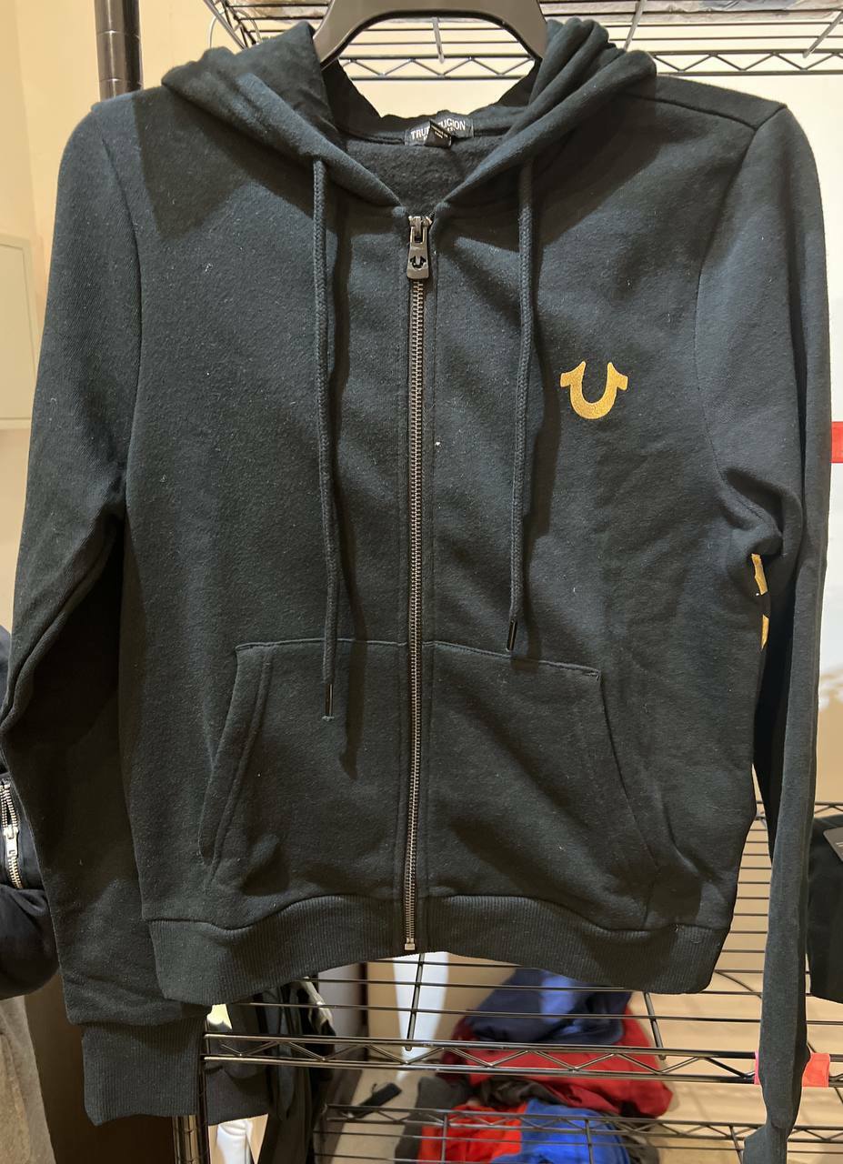 [S] TRUE RELIGION BUDDHA CLASSIC ZIP HOODIE,ONYX, 204665-ONYX [FINAL SALE]  (STR85)