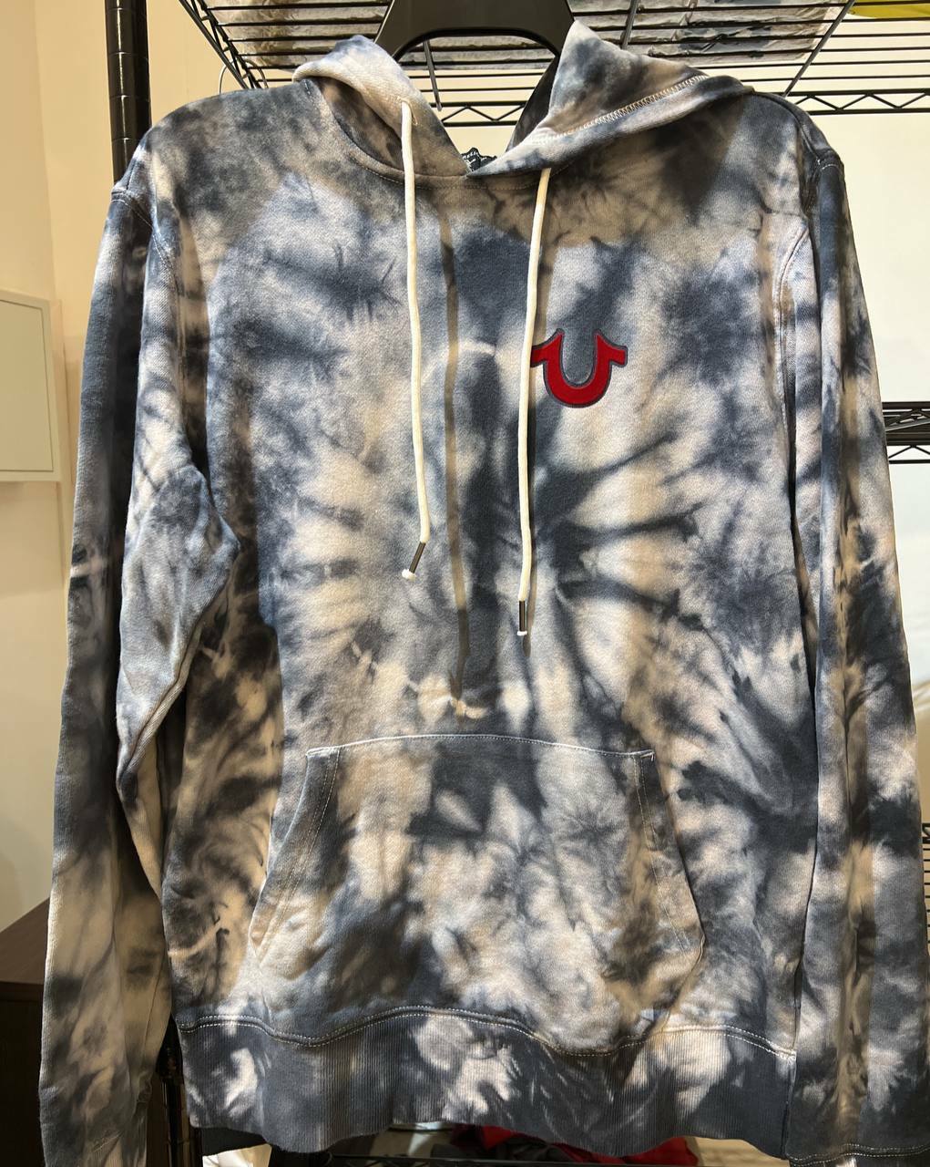 [S] TRUE RELIGION BUDDHA TIE DYE PULLOVER HOOD,TIE DYE BLACK/WHITE, 104788-TIE DYE BLACK/WHITE, FINAL SALE (STR86)
