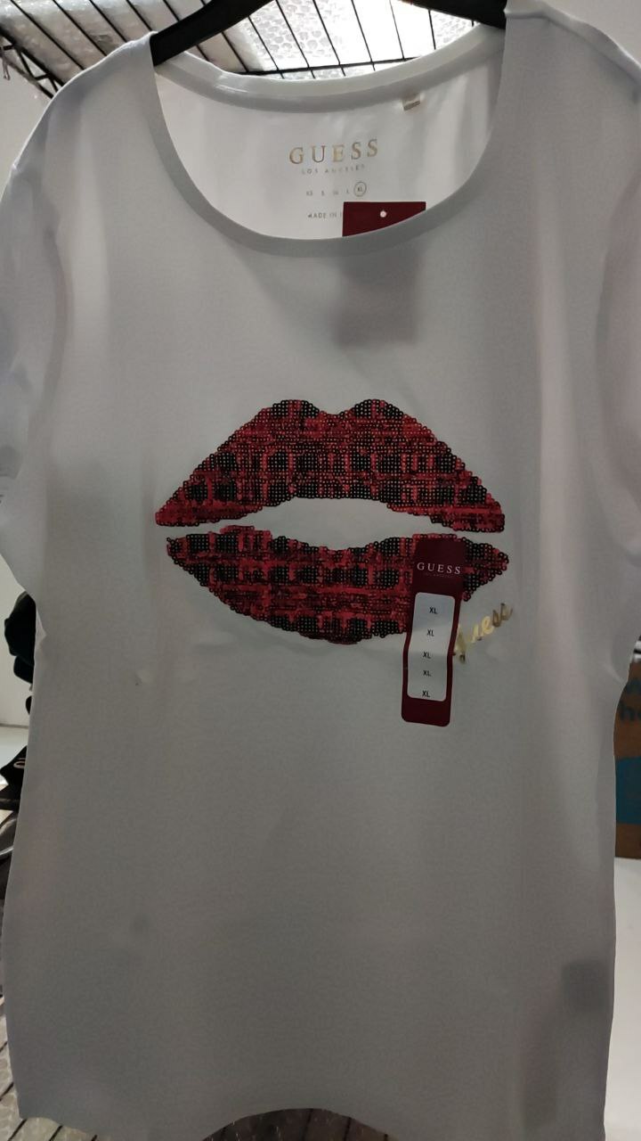 [S] GUESS LOBE TEE,PURE WHITE, Q1VI40K9TJ3-PURE WHITE [FINAL SALE] (SGU167)