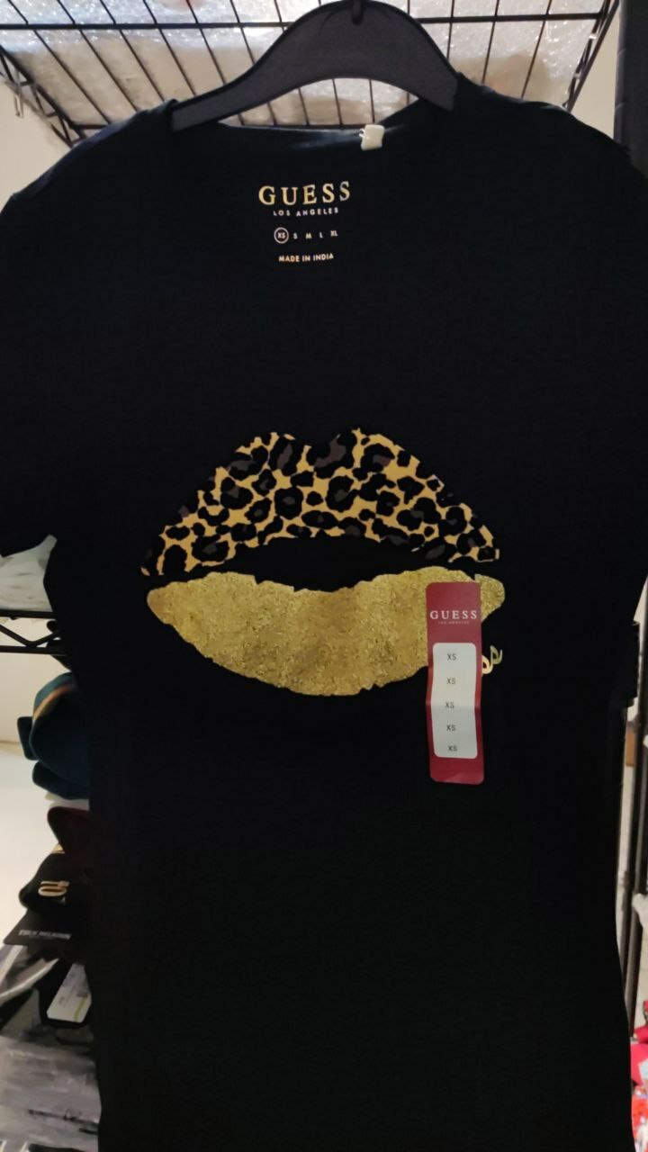 [S] GUESS LOBE TEE,JET BLACK, Q1VI40K9TJ3-JET BLACK [FINAL SALE] (SGU168)