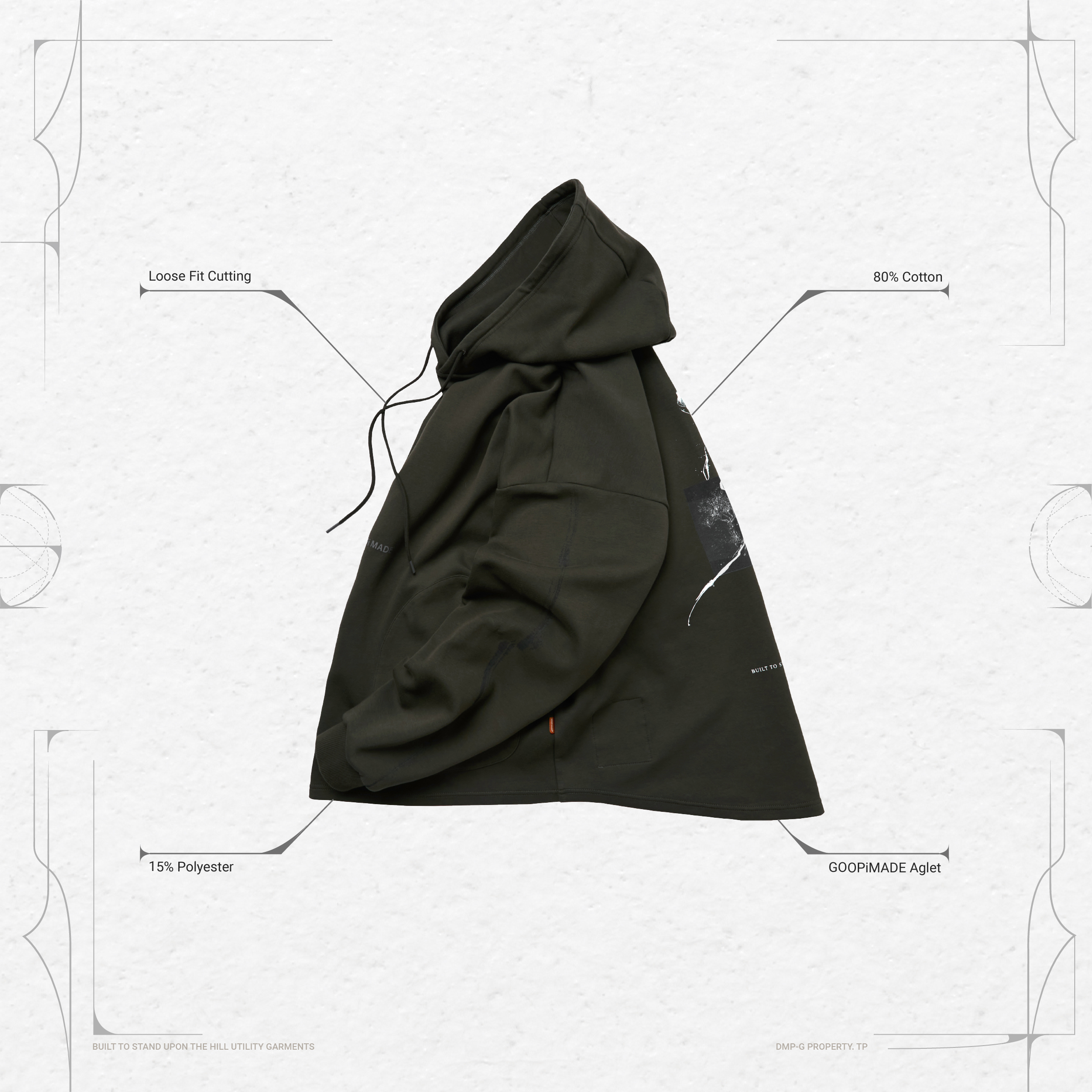 VI-X01H - “6th” Logo Hoodie - D-Buschgrün