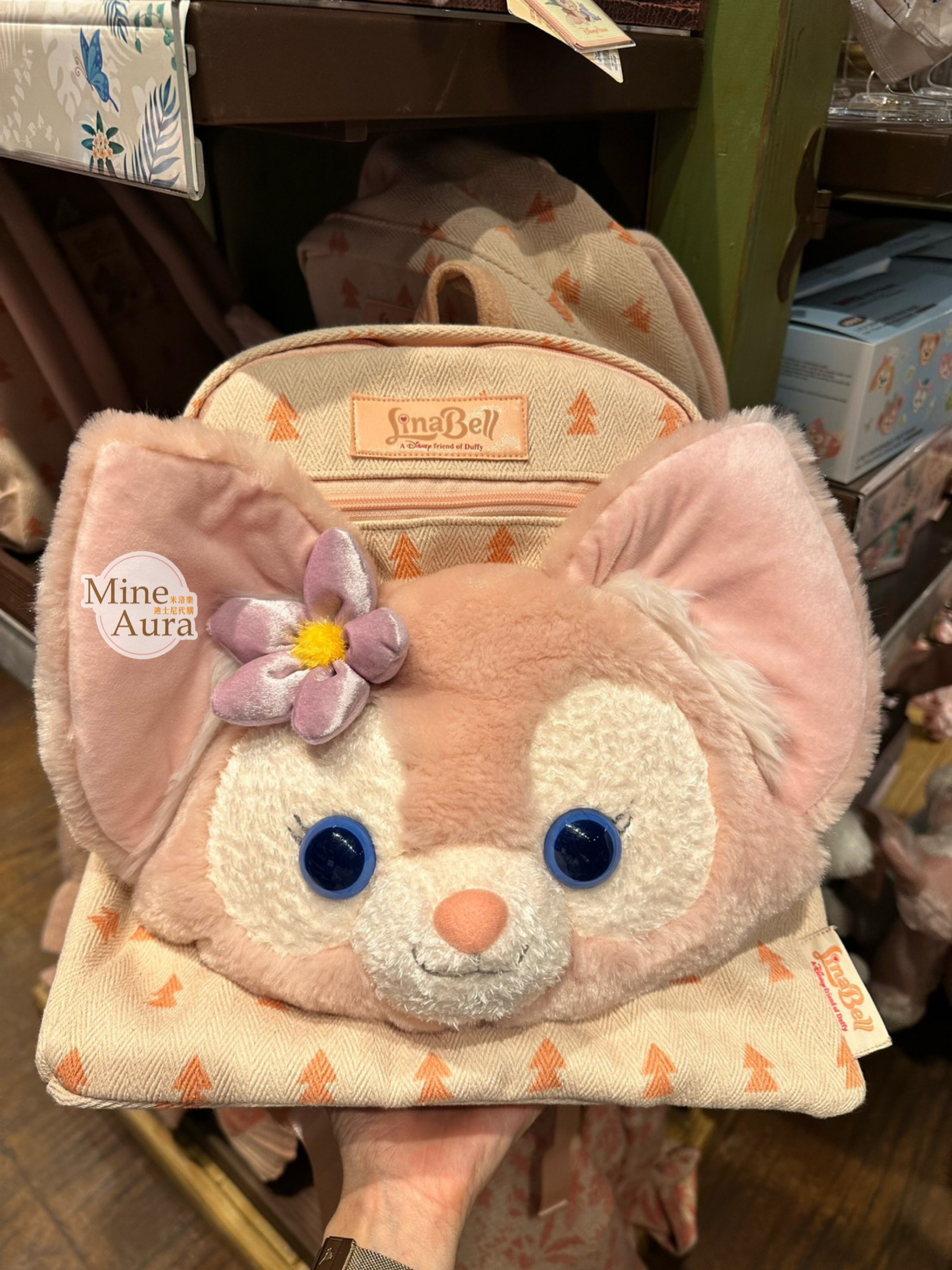 玲娜貝兒 Lina bell 絨毛大頭 造型 後背包 -香港迪士尼樂園