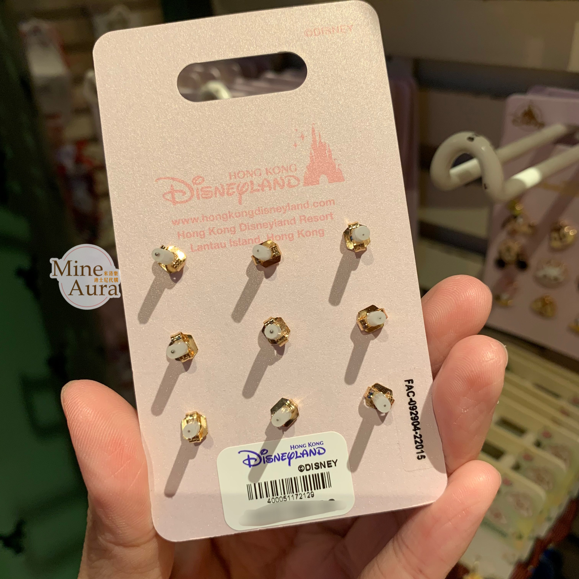 迪士尼經典角色集合 大頭造型 耳針 9入組 -香港迪士尼樂園