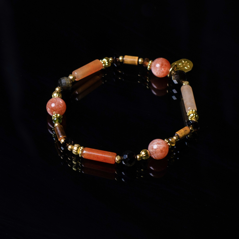 好像不錯 // C1454紅東陵玉太陽石碧璽手鍊