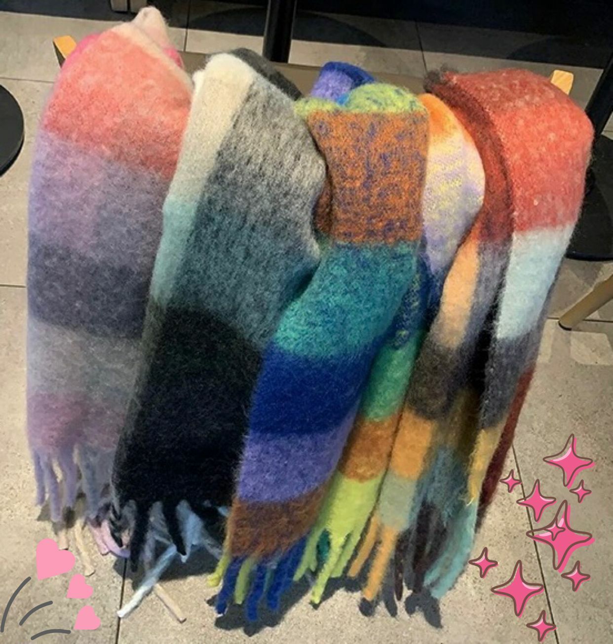 (現貨)🌈🌈 LBK-2959 彩虹拼色頸巾