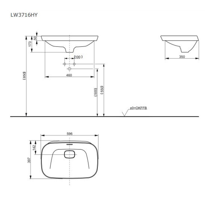 Toto LW3716HY Semi-Builtin Washbasin *CEFIONTECT*