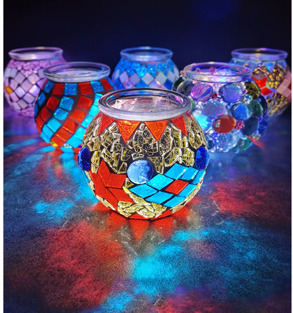 馬賽克燭台玻璃DIY材料包 M7515