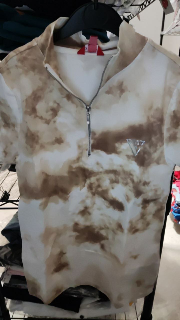 [S] GUESS NEYLA MOCK NECK TOP,DESERT STORM MULTI, QBBP12K9TJ3-DESERT STORM MULTI [FINAL SALE] (SGU170)