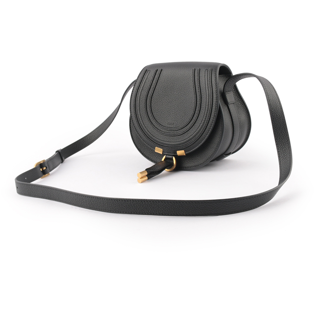 【CHLOE'】Small Marcie 粒面牛皮鈴鼓包(黑色)