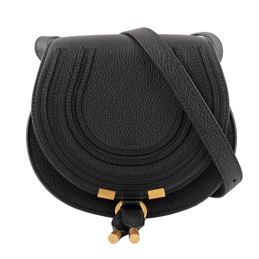 【CHLOE'】Small Marcie 粒面牛皮鈴鼓包(黑色)