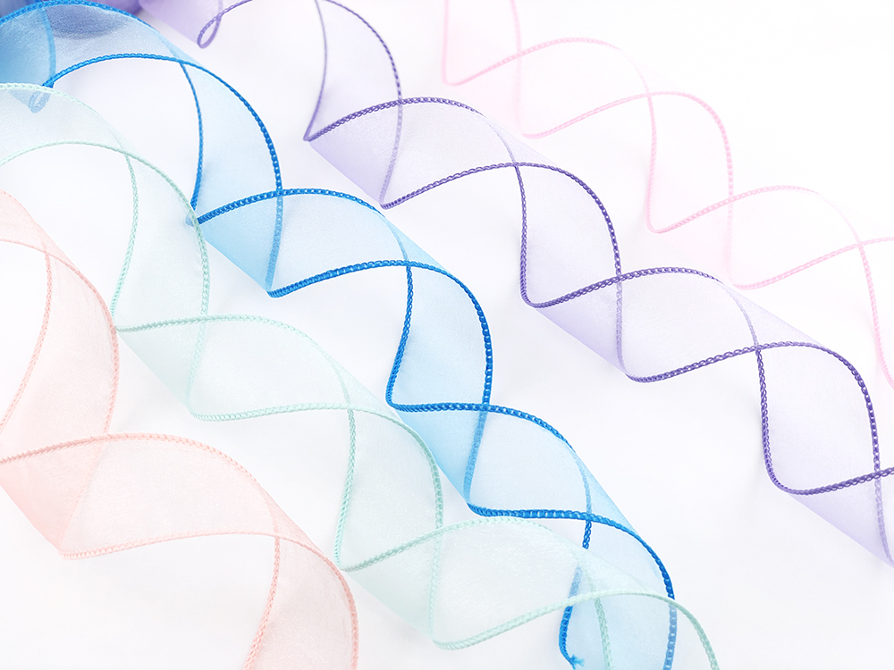 魚尾紗緞帶/捲邊網紗/38mm