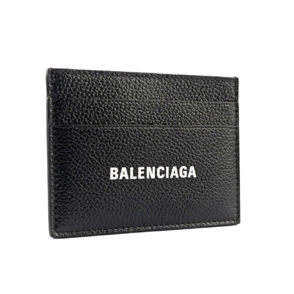 【BALENCIAGA】經典Logo 防刮牛皮4卡名片/卡片夾(黑色)