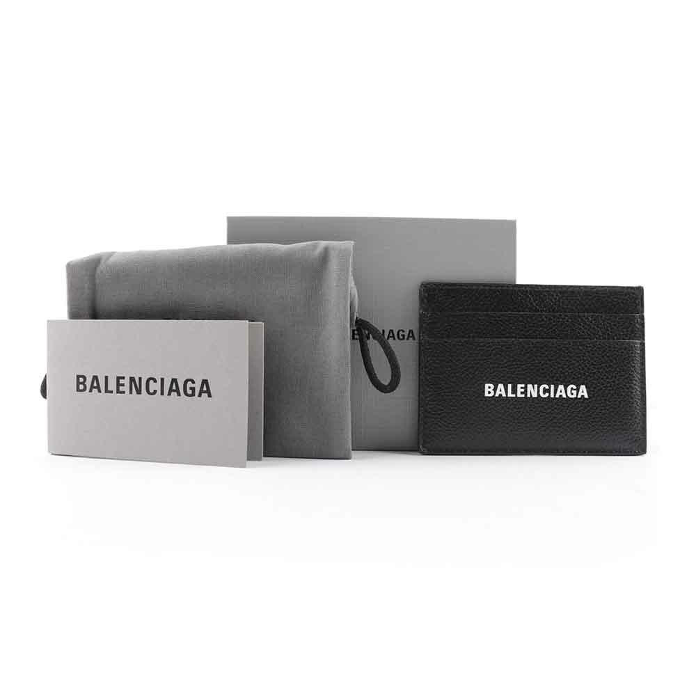 【BALENCIAGA】經典Logo 防刮牛皮4卡名片/卡片夾(黑色)