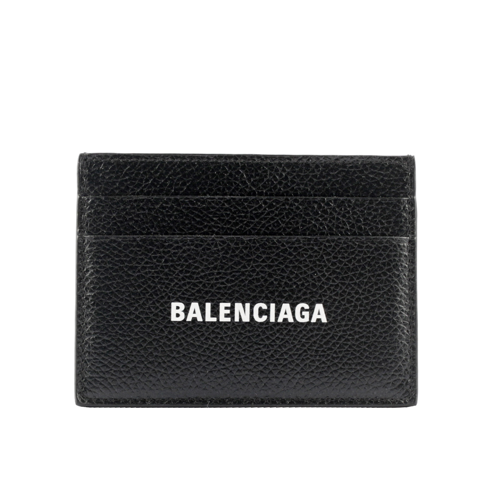【BALENCIAGA】經典Logo 防刮牛皮4卡名片/卡片夾(黑色)