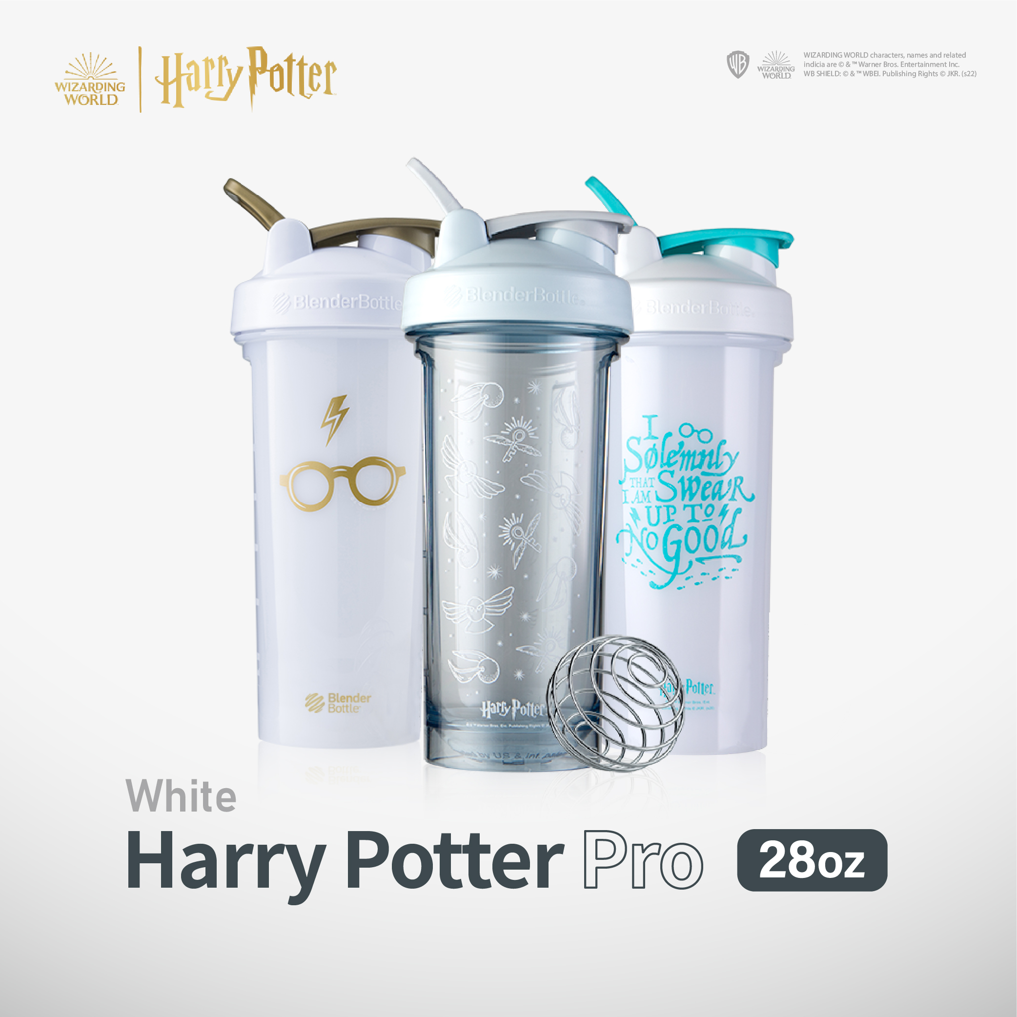 BlenderBottle Pro Series 28 oz Tritan Yellow Gold Harry Potter