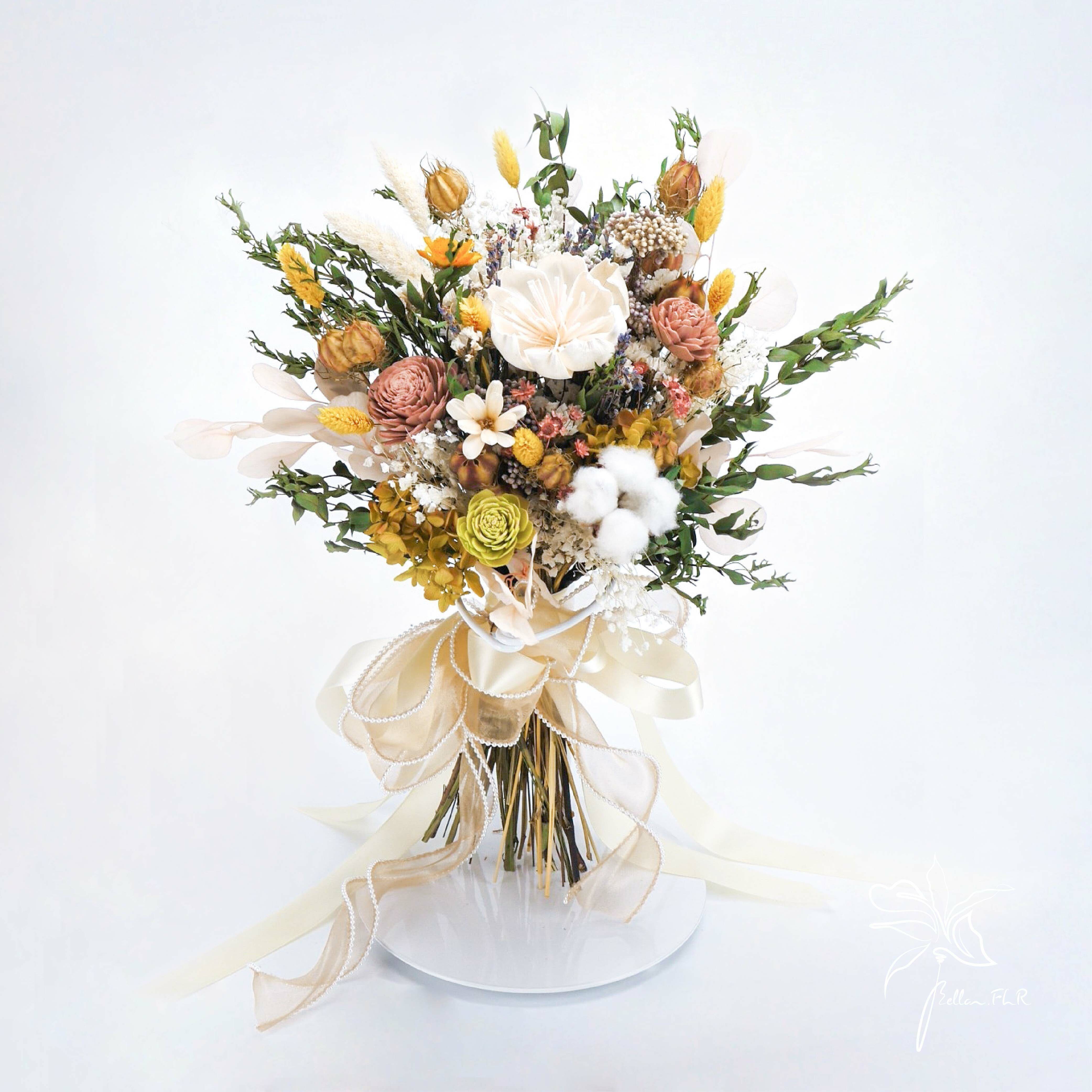 【微風中的祝福】全乾燥大型捧花