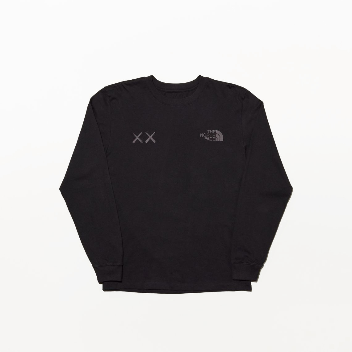 THE NORTH FACE X KAWS L/S TEE 薄長T 黑-7WLM