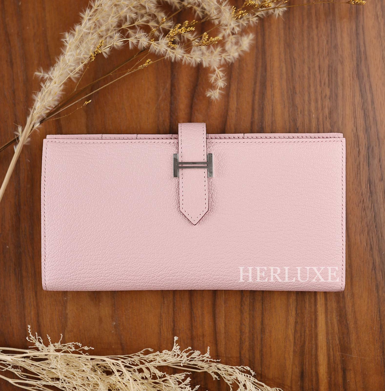 Bearn long wallet 3Q rose sakura ck chèvre U