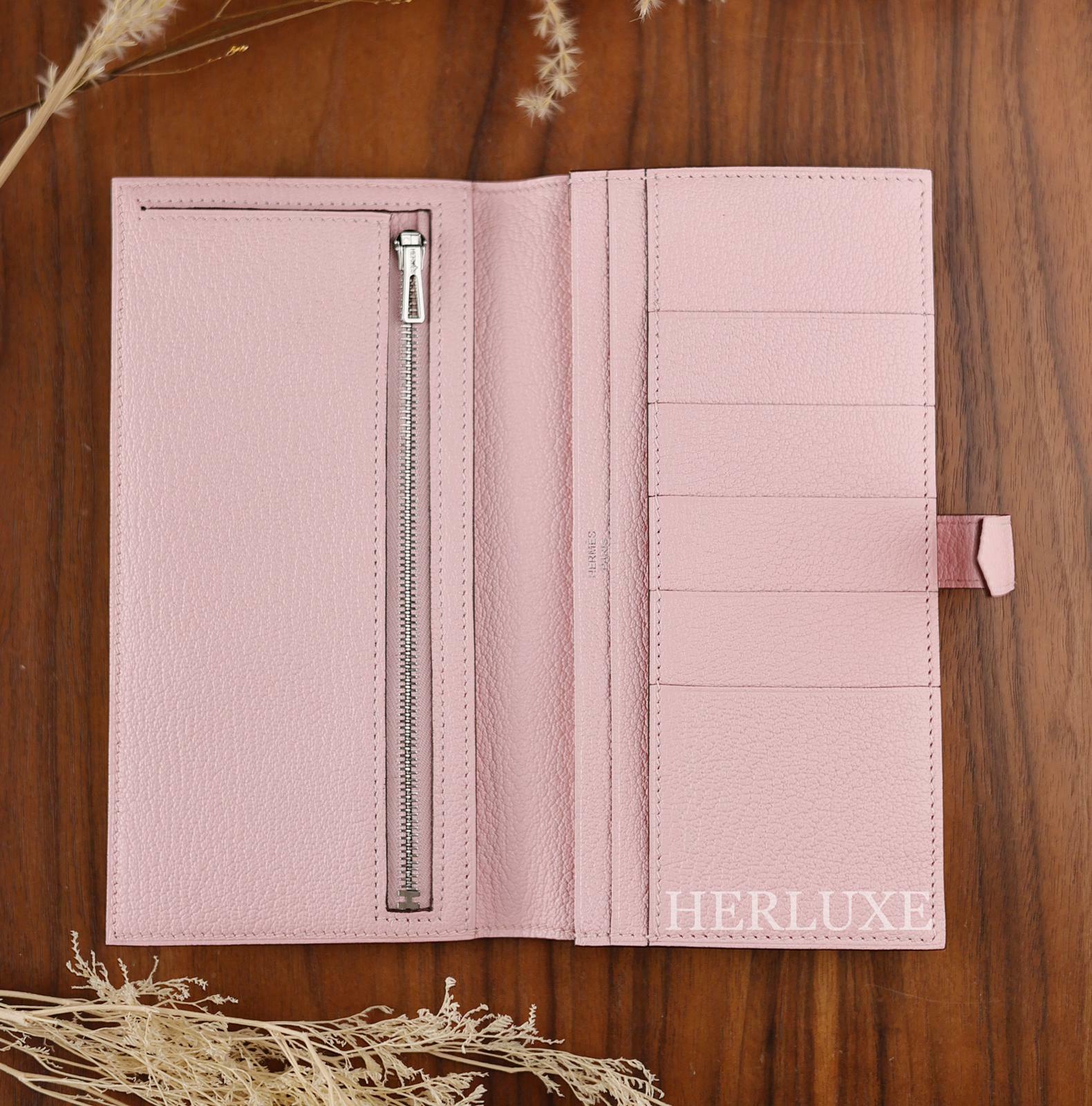 Bearn long wallet 3Q rose sakura ck chèvre U
