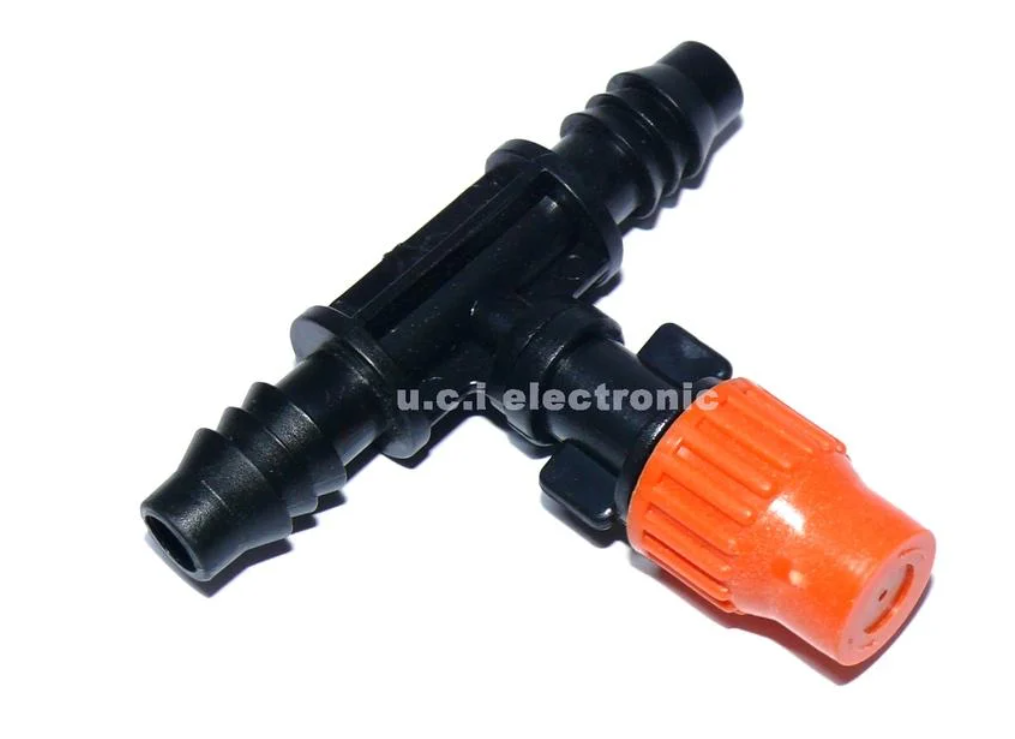 【UCI電子】(K-4) 三通微噴噴頭 霧化噴頭 8mm接頭 可調可關閉 灌溉 家庭園藝