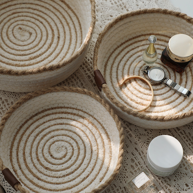 《1248》日式棉麻滾邊收納籃