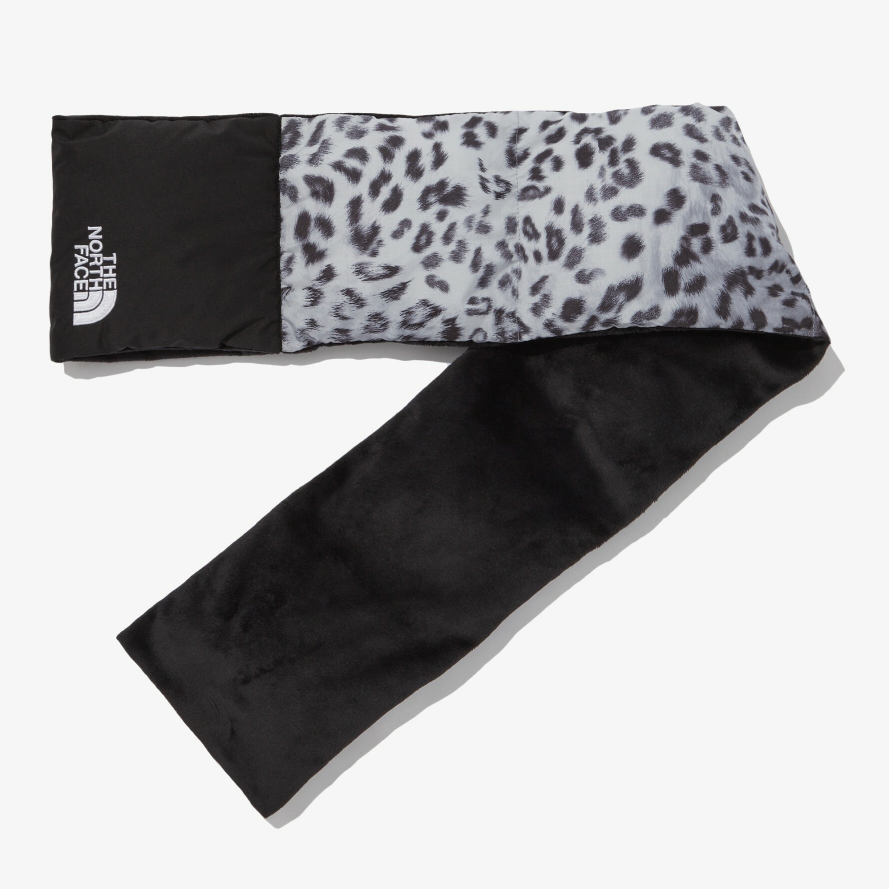 THE NORTH FACE 白標 T-BALL MUFFLER 羽絨 圍脖 豹紋 灰 NA5IN51K