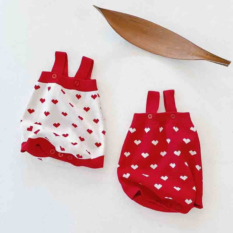 愛心針織外套/吊帶包屁褲