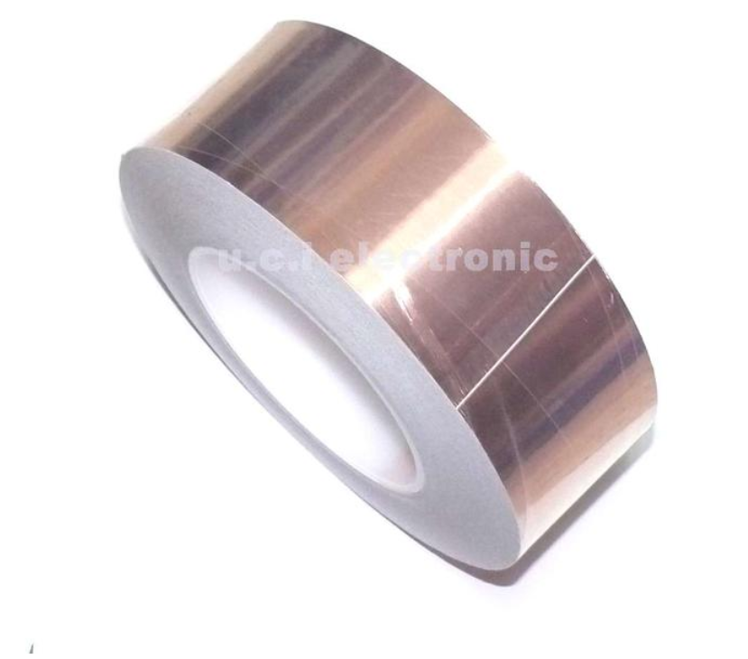 【UCI電子】(二T-4) 銅箔膠帶 單導銅泊單面導電純銅自粘 屏蔽 防輻射耐高溫 50mm寬 長度50公尺