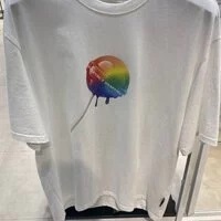 [S] DYSFUNCT TOO SWEET BUT CUTE SHORT SLEEVE T-SHIRT,WHITE/RAINBOW, T-RAINBOWC W (SDY40)