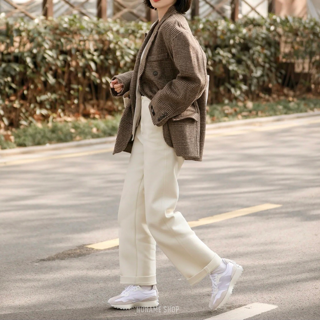 NEW BALANCE NB327 大N 韓風 休閒鞋 白絲綢 (女款)